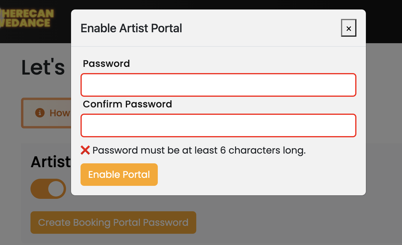 WCWD Artist Portal Password